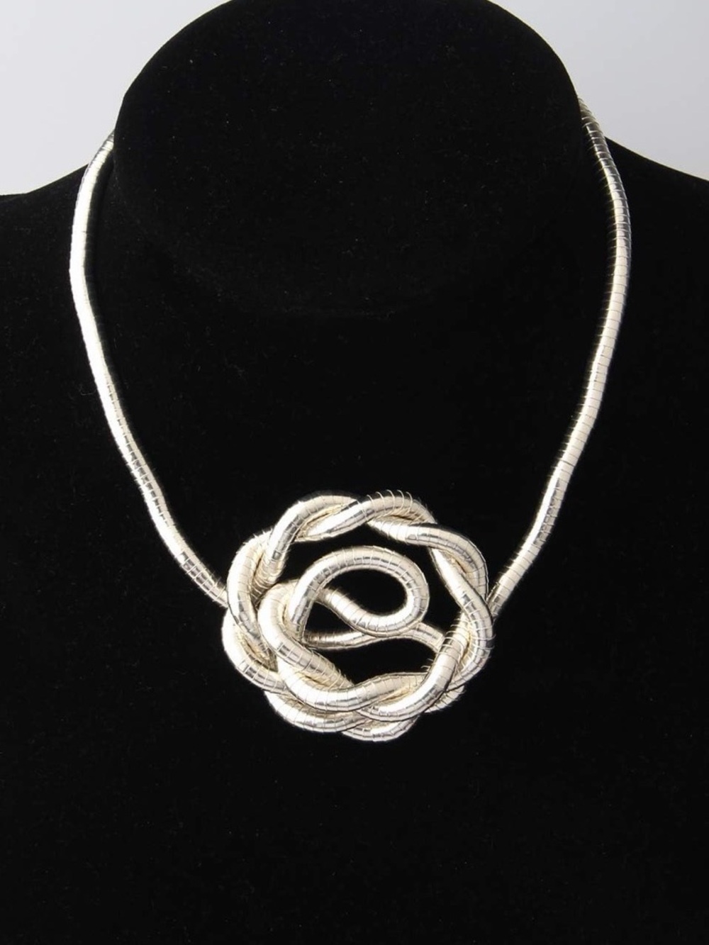 Silver-Tone Double Strand Snake Chain Bendable Necklace